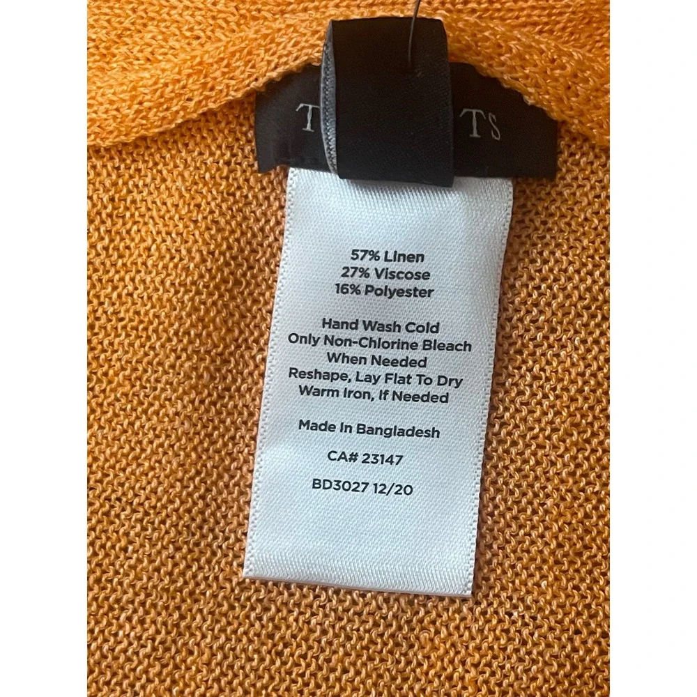 TALBOTS Linen Ruana Wrap M/L Orange NEW Lightweight Cape Wrap Shawl Colorful